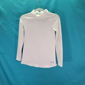 Under Armour Youth L White Long-Sleeve ColdGear Fitted Shirt